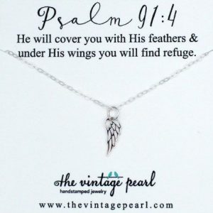 Psalm 91:4 (sterling silver)-2184